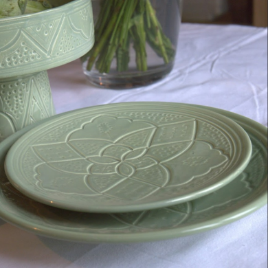 Assiette "La Tatouée" -  Vert