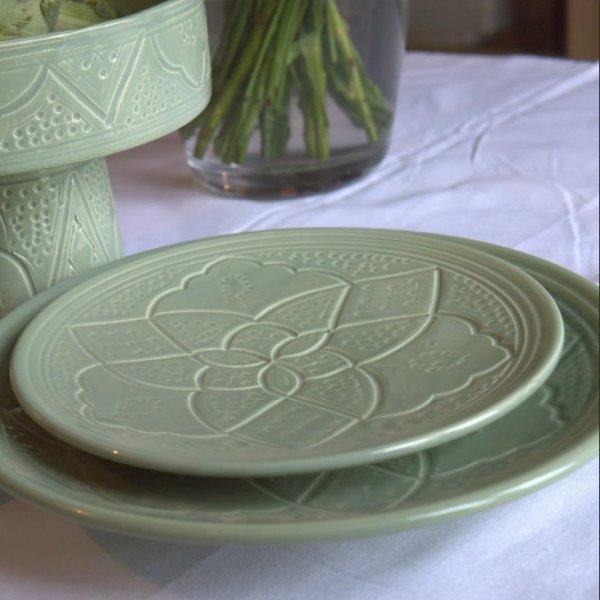 Assiette "La Tatouée" -  Vert