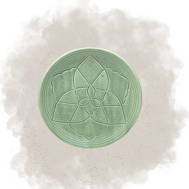 Assiette "La Tatouée" -  Vert
