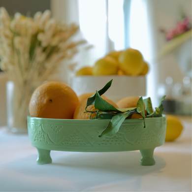 Plat Rondela "La Tatouée" -  Vert