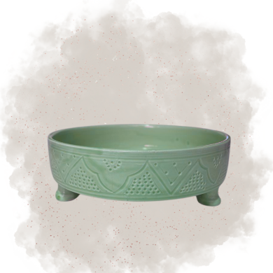 Plat Rondela "La Tatouée" -  Vert