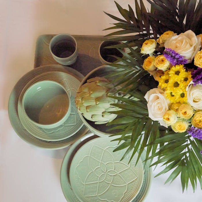 Plat Rondela "La Tatouée" -  Vert