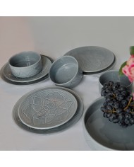 Assiette "La Tatouée" - Bleu/Gris