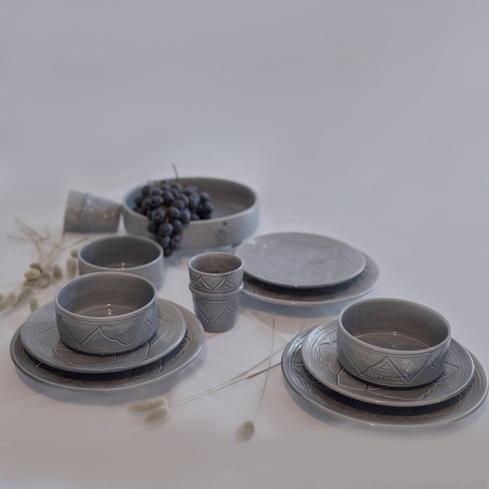 Verre "La Tatouée" - Bleu/Gris