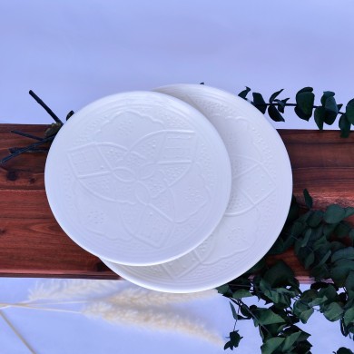 Assiette "La Tatouée" - Blanc