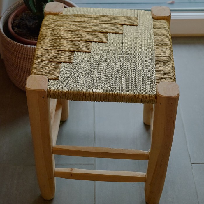 Tabouret tressé - Doré
