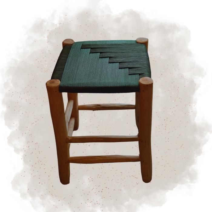Tabouret tressé - Vert sapin