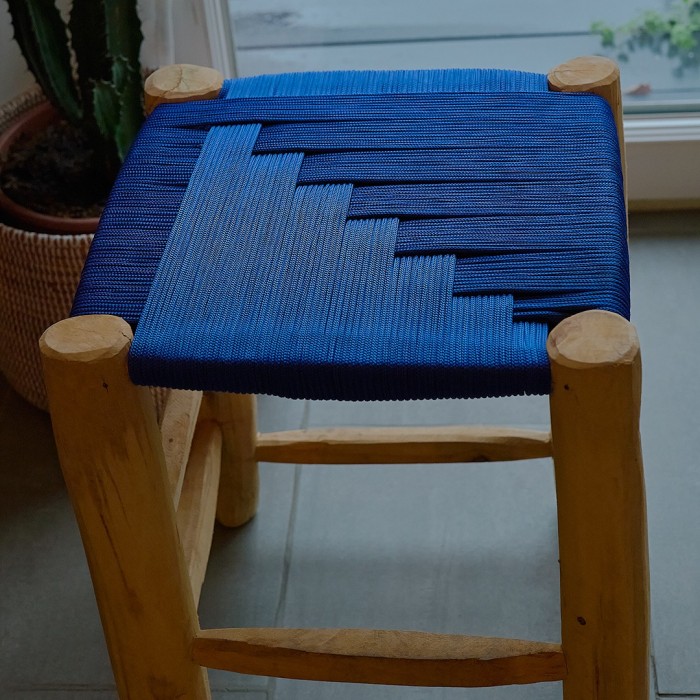 Tabouret tressé - Bleu