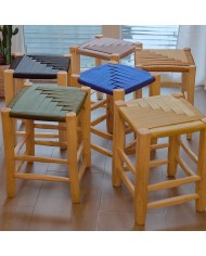 Tabouret tressé - Bleu