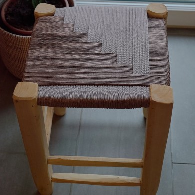 Tabouret tressé - Taupe