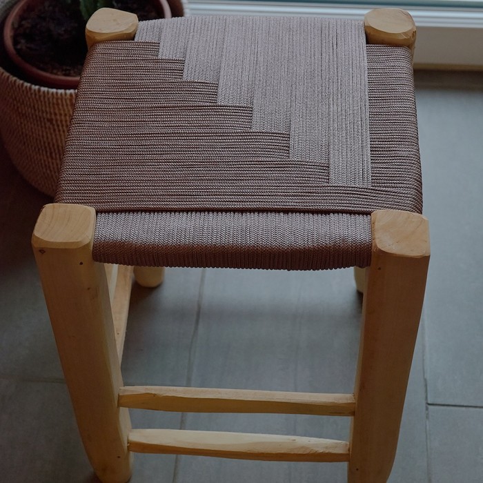 Tabouret tressé - Taupe