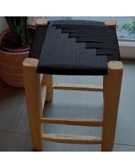 Tabouret tressé - Noir