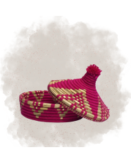 Tajine en osier - Rouge/Doré