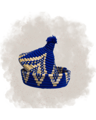 Tajine en osier - Bleu/Doré