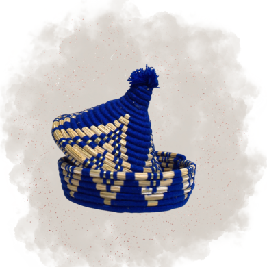 Tajine en osier - Bleu/Doré