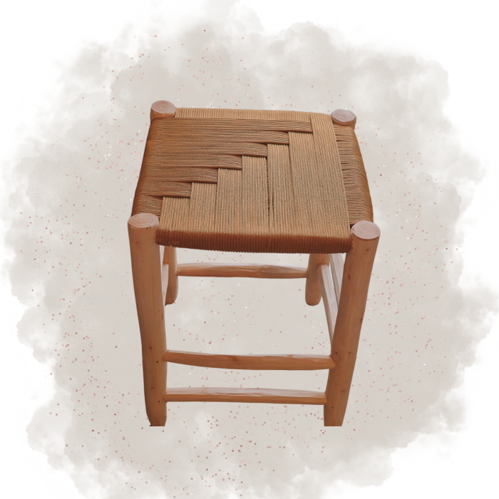 Tabouret tressé - Camel