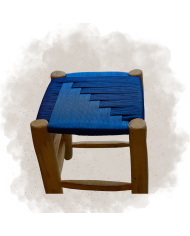 Tabouret tressé - Bleu