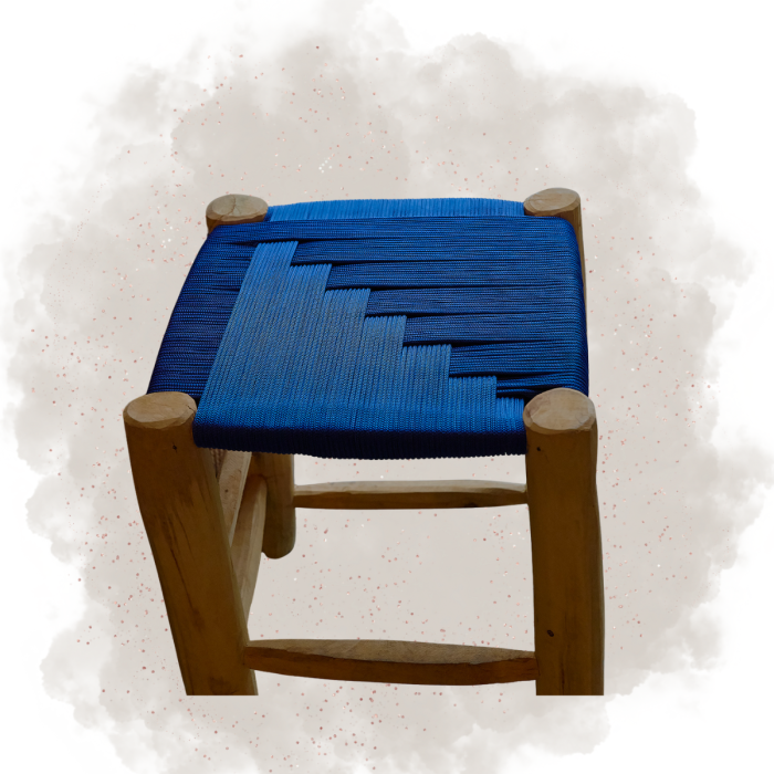 Tabouret tressé - Bleu