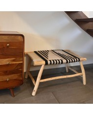 Banc tressé - Noir et Beige