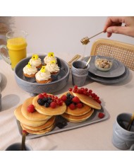 Assiette "La Tatouée" - Bleu/Gris