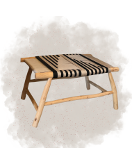 Banc tressé - Noir et Beige