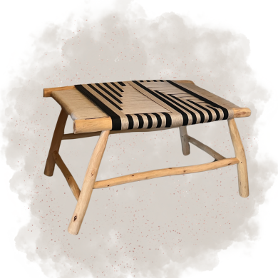 Banc tressé - Noir et Beige