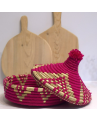 Tajine en osier - Rouge/Doré