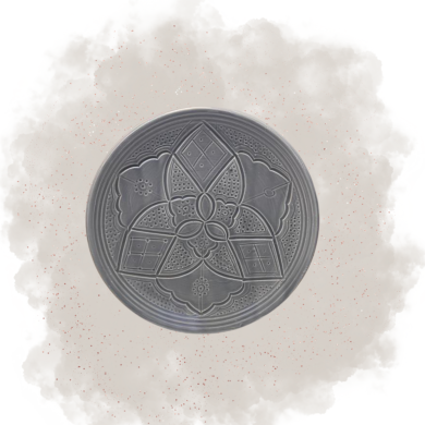 Assiette "La Tatouée" - Bleu/Gris