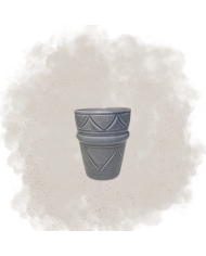 Verre "La Tatouée" - Bleu/Gris