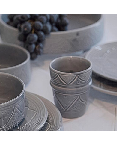 Verre "La Tatouée" - Bleu/Gris