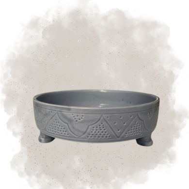 Plat Rondela "La Tatouée" - Bleu/Gris