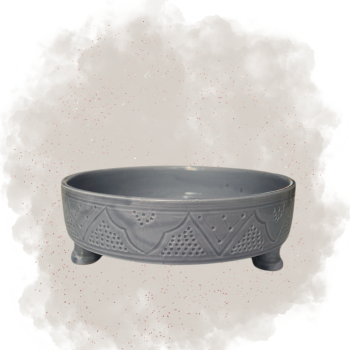 Plat Rondela "La Tatouée" - Bleu/Gris