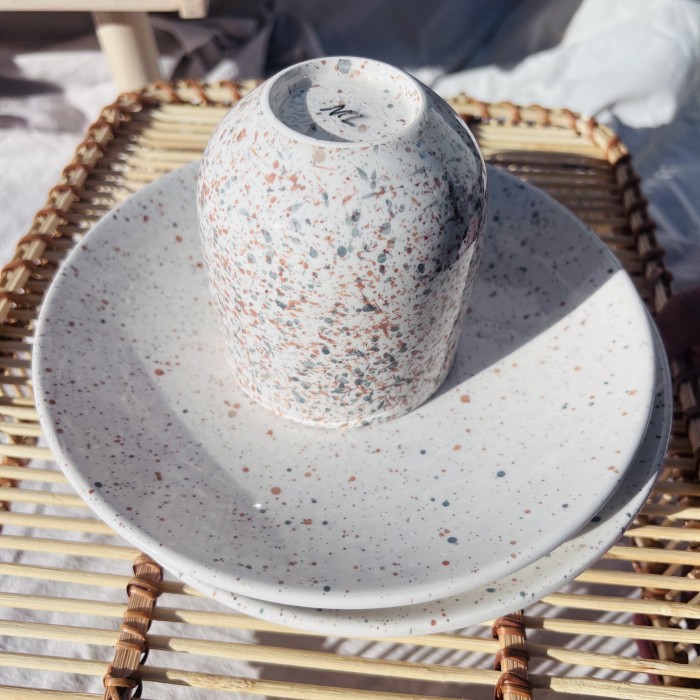 Assiette "La Bohème" - Bleu/Gris - Terracotta