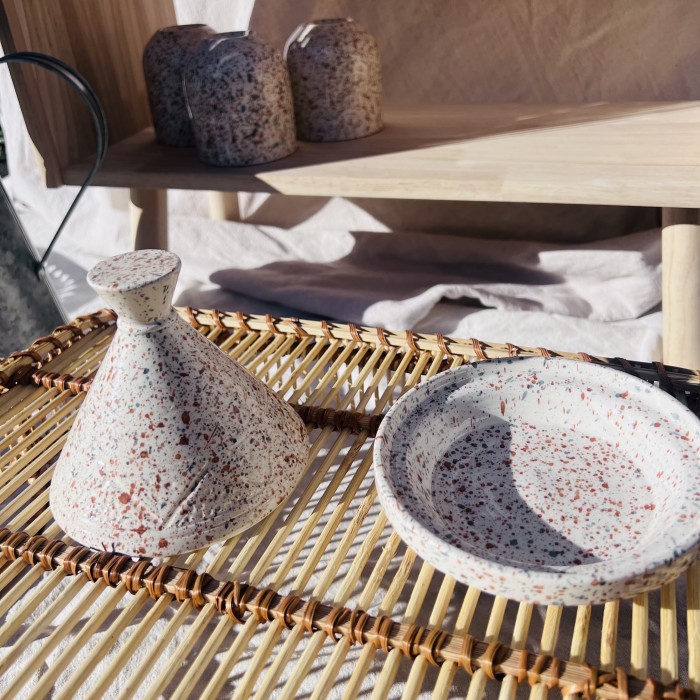 Petit Tajine "La Bohème" - Bleu/Gris - Terracotta