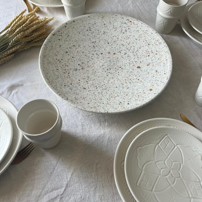 Plat "La Bohème" - Bleu/Gris - Terracotta