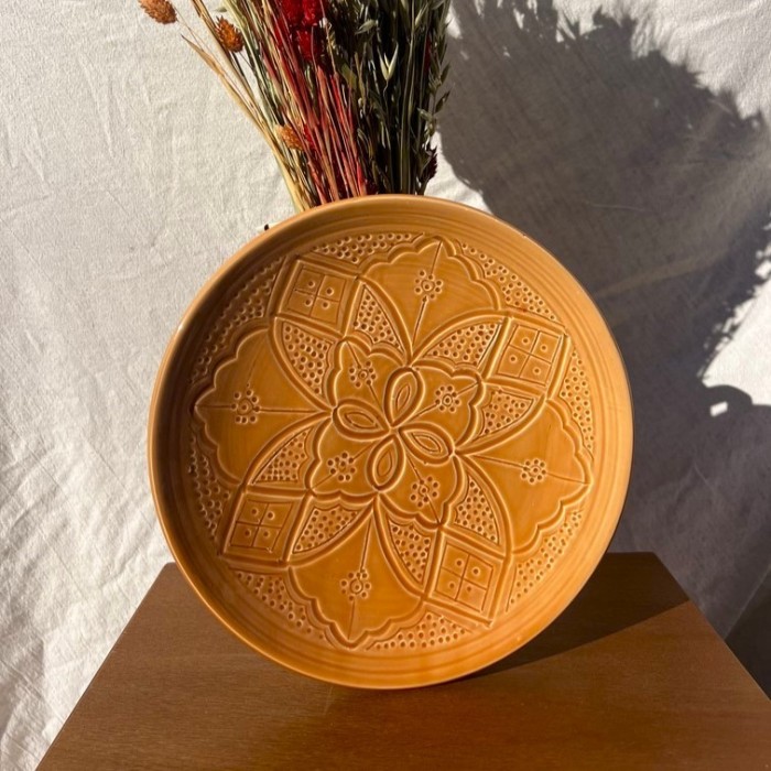 Assiette "La Tatouée" - Terracotta