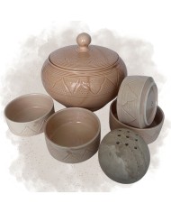 Soupière + 4 Bols "La Tatouée" - Sable