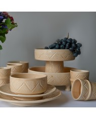 Assiette "La Tatouée" - Sable