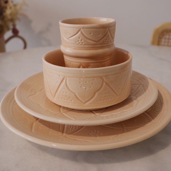 Assiette "La Tatouée" - Sable